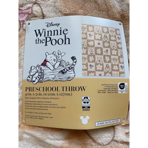 Disney Winnie The Pooh Piglet Preschool Toddler Throw Blanket 40 X 50” NEW - Picture 3 of 13